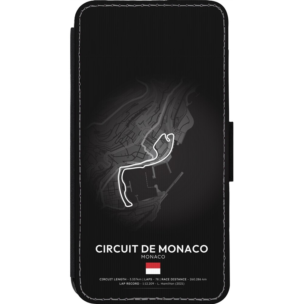 Coque iPhone 13 Pro - Wallet noir F1 Track 2025 Monaco