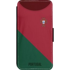 Coque iPhone 13 Pro - Wallet noir Maillot de football Portugal 2022
