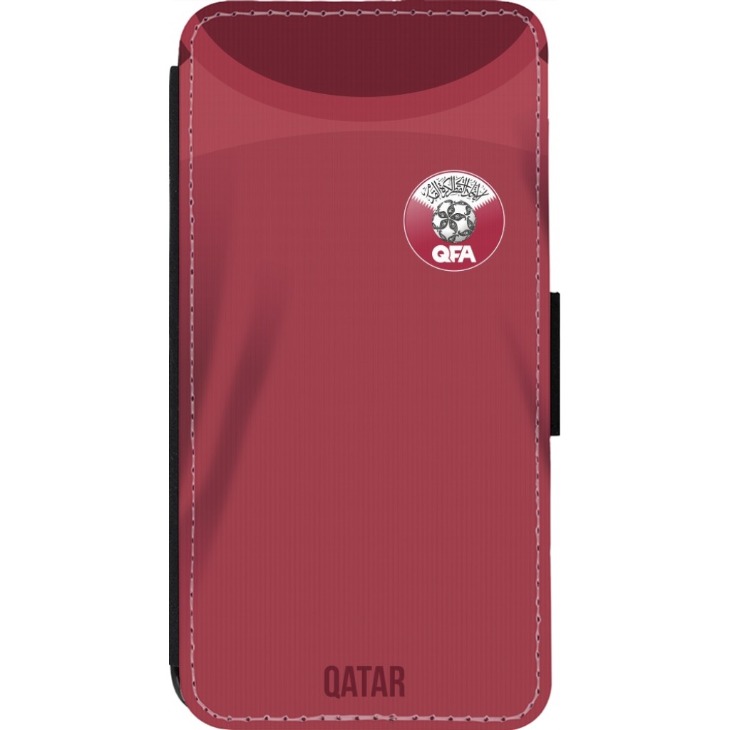 iPhone 13 Pro Case Hülle Wallet schwarz Katar 2022 personalisierbares