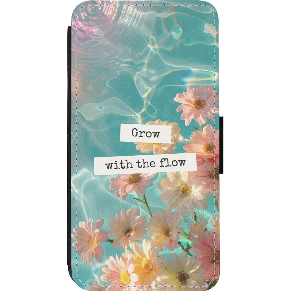 iPhone 13 Pro Case Hülle - Wallet schwarz Summer 2025 Grow with the flow