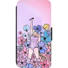 iPhone 13 Pro Case Hülle - Wallet schwarz Taylor Swift Sketch - Pink