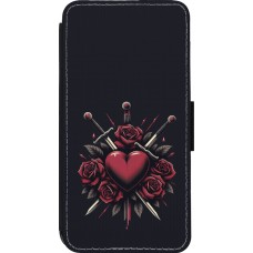 iPhone 13 Pro Case Hülle - Wallet schwarz Valentine 2024 gothic love