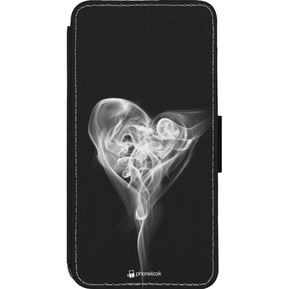 Coque iPhone 13 Pro - Wallet noir Valentine 2022 Black Smoke