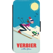 iPhone 13 Pro Case Hülle - Wallet schwarz Verbier Ski Downhill