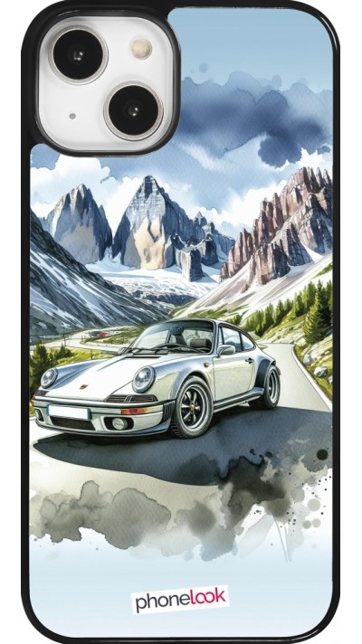 Coque iPhone 14 - Porsche 911 Mountain Watercolor