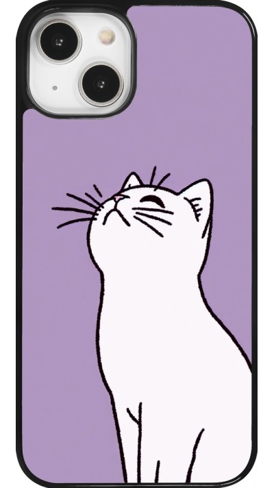 iPhone 14 Case Hülle - Chat auf lila Hintergrund