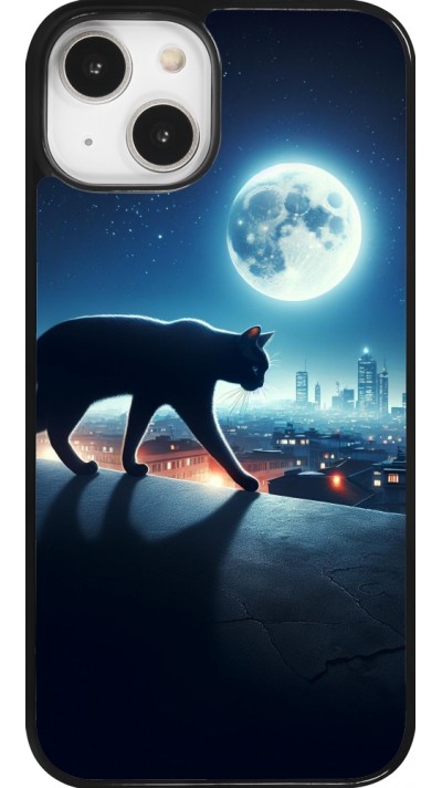 iPhone 14 Case Hülle - Schwarze Katze unter dem Vollmond