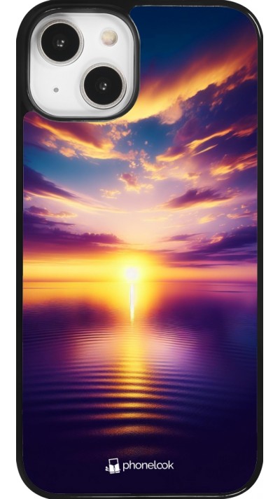 Coque iPhone 14 - Coucher soleil jaune violet