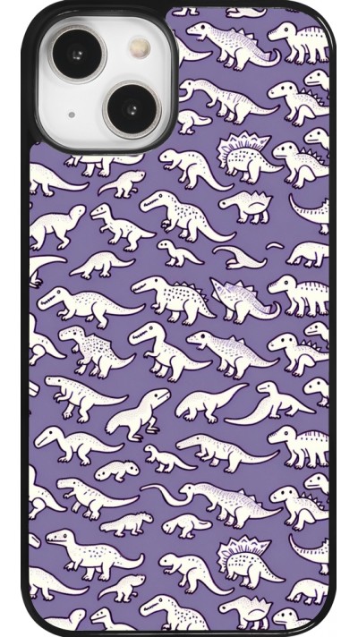 Coque iPhone 14 - Mini dino pattern violet