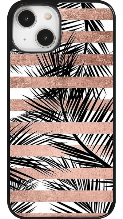 iPhone 14 Case Hülle - Palm trees gold stripes