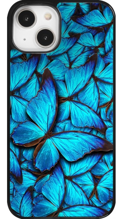 Coque iPhone 14 - Papillon bleu