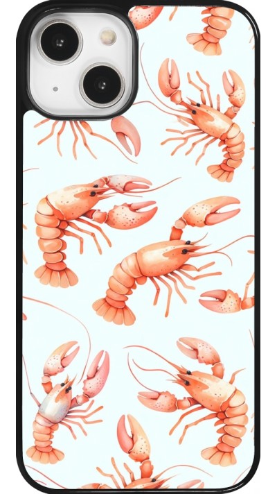 Coque iPhone 14 - Pattern de homards pastels