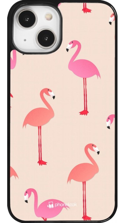 Coque iPhone 14 - Pink Flamingos Pattern