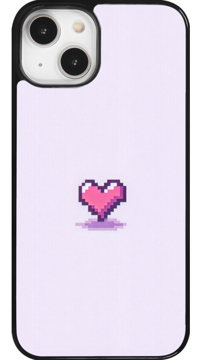 Coque iPhone 14 - Pixel Coeur Violet Clair