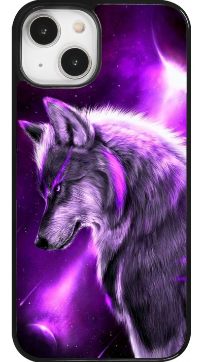 Coque iPhone 14 - Purple Sky Wolf