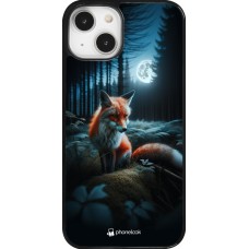 Coque iPhone 14 - Renard lune forêt