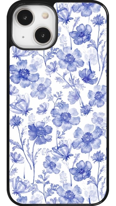 Coque iPhone 14 - Spring 23 watercolor blue flowers