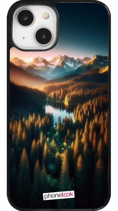 Coque iPhone 14 - Sunset Forest Lake