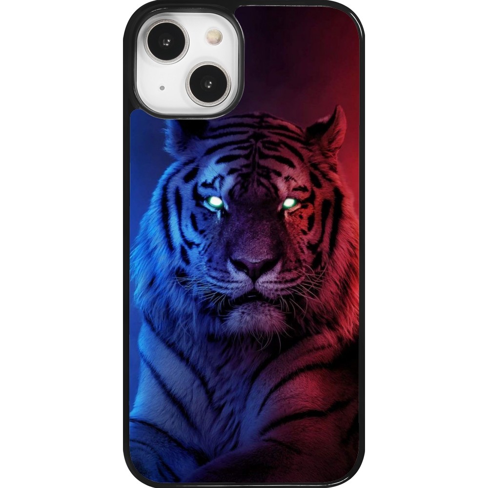 Coque iPhone 14 - Tiger Blue Red