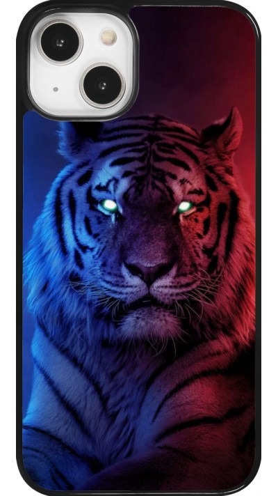 Coque iPhone 14 - Tiger Blue Red