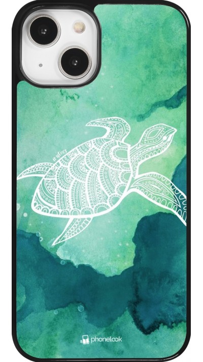 Coque iPhone 14 - Turtle Aztec Watercolor