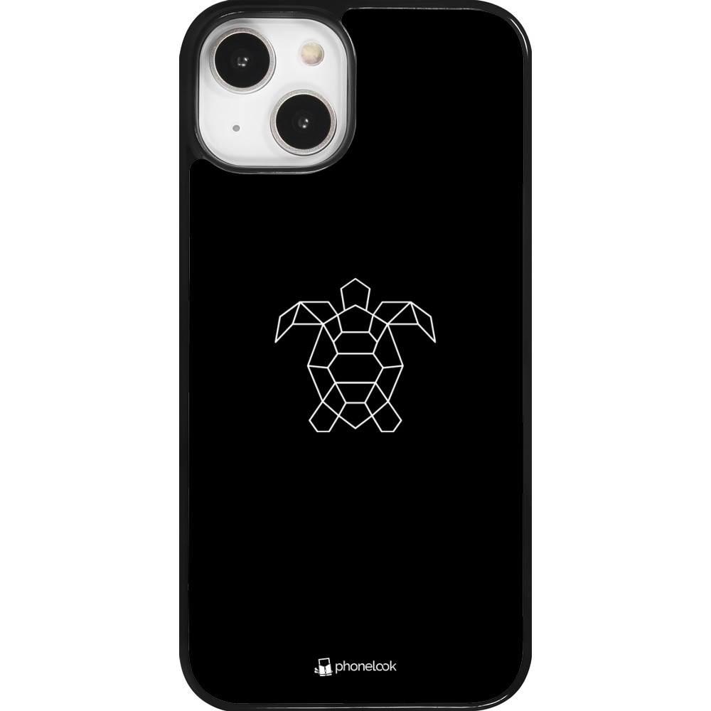 iPhone 14 Case Hülle - Turtles lines on black