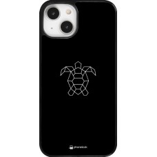 iPhone 14 Case Hülle - Turtles lines on black