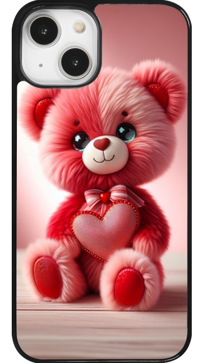 iPhone 14 Case Hülle - Valentin 2024 Rosaroter Teddybär