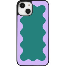 Coque iPhone 14 - Wavy Rectangle Green Purple