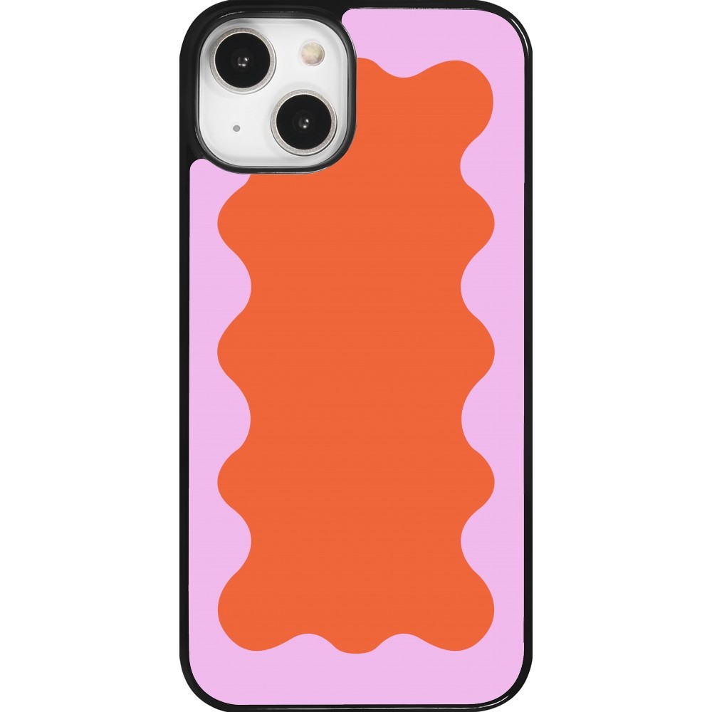 iPhone 14 Case Hülle - Wavy Rectangle Orange Pink