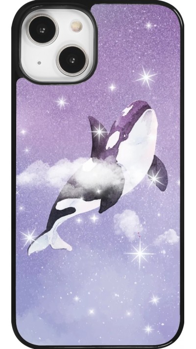 Coque iPhone 14 - Whale in sparking stars