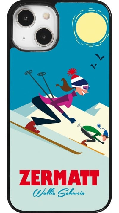Coque iPhone 14 - Zermatt Ski Downhill