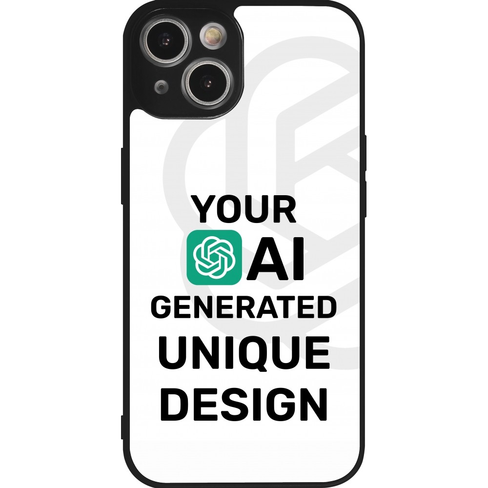 iPhone 14 Case Hülle - Silikon schwarz 100% einzigartig erstellt dank Deiner Kreativität und künstlicher Intelligenz (KI)