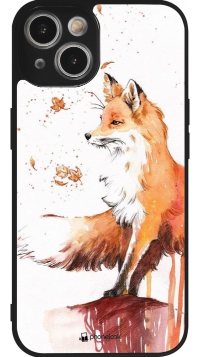 Coque iPhone 14 - Silicone rigide noir Autumn 21 Fox