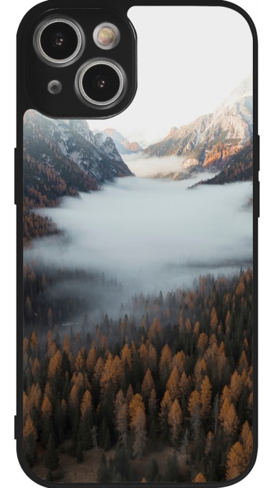 Coque iPhone 14 - Silicone rigide noir Autumn 22 forest lanscape