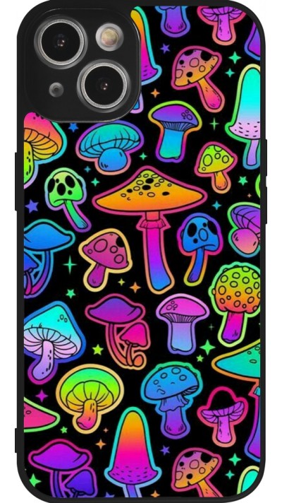 Coque iPhone 14 - Silicone rigide noir Autumn 2024 magic mushrooms