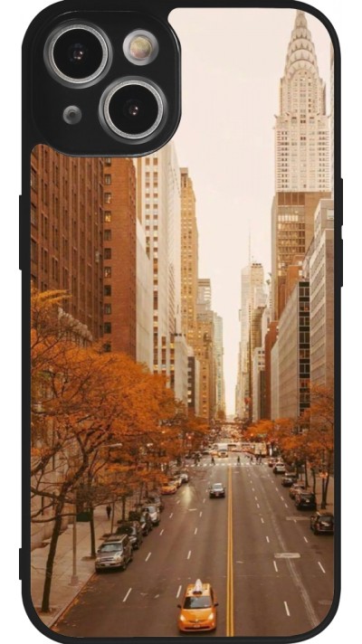 Coque iPhone 14 - Silicone rigide noir Autumn 2024 New York city