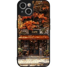 iPhone 14 Case Hülle - Silikon schwarz Autumn 25 Coffee shop