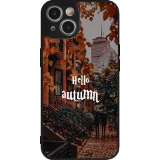 iPhone 14 Case Hülle - Silikon schwarz Autumn 25 Hello autumn