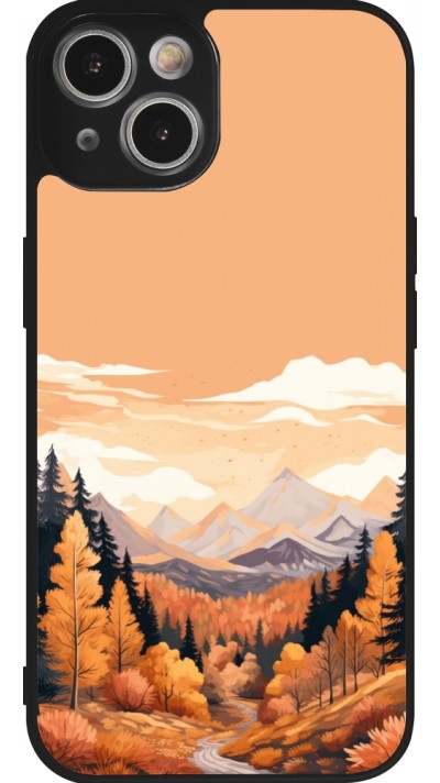 iPhone 14 Case Hülle - Silikon schwarz Autumn 25 Mountains
