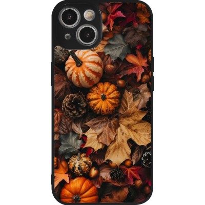 Coque iPhone 14 - Silicone rigide noir Autumn 25 Pumpkin