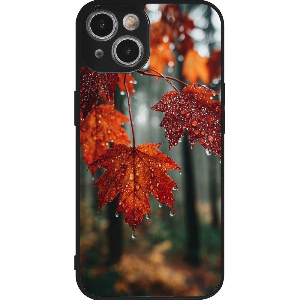 iPhone 14 Case Hülle - Silikon schwarz Autumn 25 Rain