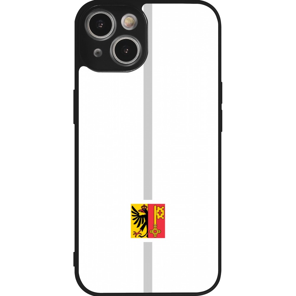 iPhone 14 Case Hülle - Silikon schwarz Kanton GE weiss