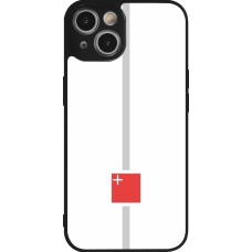 Coque iPhone 14 - Silicone rigide noir Canton SZ blanc