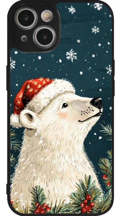 Coque iPhone 14 - Silicone rigide noir Christmas 25 Bear