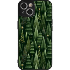 Coque iPhone 14 - Silicone rigide noir Christmas 25 Pattern Xmas Tree