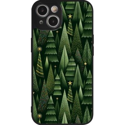 Coque iPhone 14 - Silicone rigide noir Christmas 25 Pattern Xmas Tree