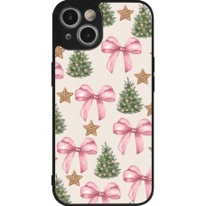 Coque iPhone 14 - Silicone rigide noir Christmas 25 Vintage Ribbons