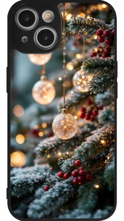 Coque iPhone 14 - Silicone rigide noir Christmas 25 Xmas Decorated Tree