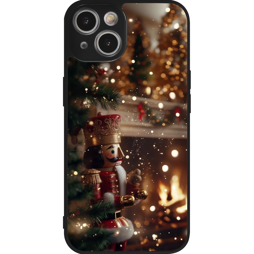 Coque iPhone 14 - Silicone rigide noir Christmas 25 Xmas Nutcracker